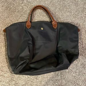 Charcoal Grey medium size, short handle Longchamp purse